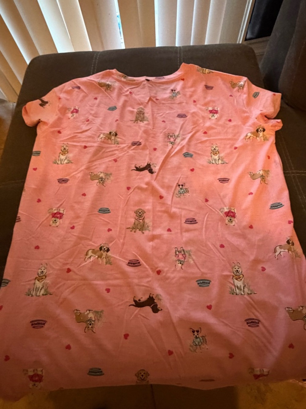Girls Pink Dog Print Kids Pajama Nightgown